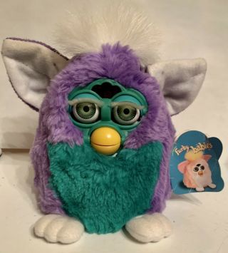 Vintage 1999 Furby Babies Purple Green With Tags 70 - 940