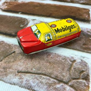 Vintage Line Mar Toys Japan Tin Lithograph Mobilgas Tank Truck Friction Toy
