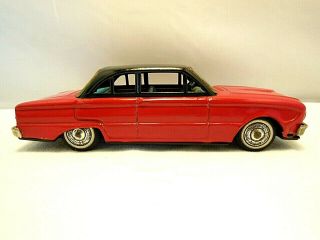 Vintage 1962 Bandai Japan Two Tone Ford Falcon Tin Friction Toy Awesome
