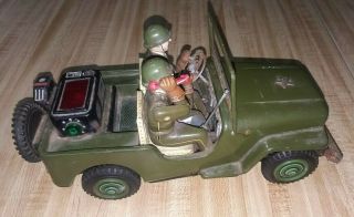 Vintage Japan Nomura Tn Tin Battery Op Willys Jeep Toy Us Army Parts / Restore