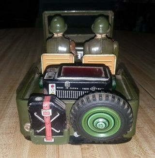 VINTAGE JAPAN NOMURA TN TIN BATTERY OP WILLYS JEEP TOY US ARMY PARTS / RESTORE 2