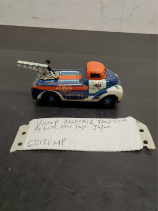 Vintage Tin Friction Linemar Marx 24 Hour Service Allstate Tow Truck Wrecker Toy