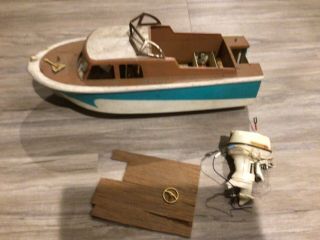 Toy Boat With Johnson Battery Powered Motor Japan