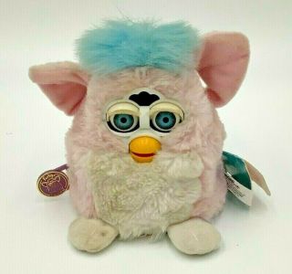Furby Babies Pink White Blue Hair Blue Eyes 1999 Tiger 70 - 940 With Tags