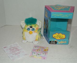 Vtg Tiger 1999 FURBY BABIES 70 - 940 WHITE & YELLOW SPOTTED w/Blue Eyes 2