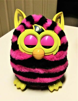 2012 Hasbro Furby Boom Pink And Black Stripes