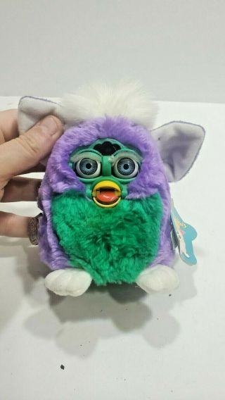 Vintage 1999 Furby Babies Purple Green Blue Eyes With Tags 70 - 940