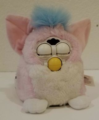 Furby Babies 1999 70 - 940 pink w/blue hair and eyes AND 3