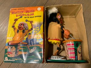 Rare 1960s Marx Battery Operated Nutty Mad Indian Old Toy Shop Near