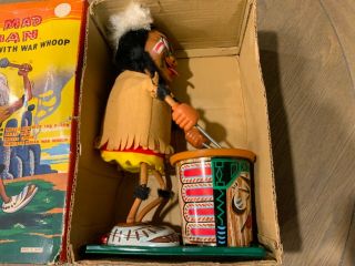 RARE 1960s MARX BATTERY OPERATED NUTTY MAD INDIAN OLD TOY SHOP NEAR 3