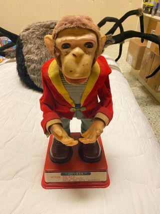 Vintage 1950s Rosko Japan Tin Toy Hy - Que The Monkey.  Very Rare