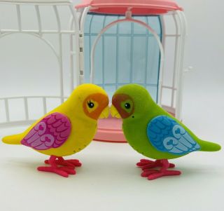 Little Live Pets Love Birds W/ Cage Reacts To Touch,  Sings,  Records/repeats