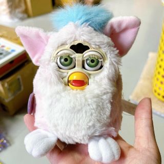 Furby Babies Pink & White Blue Hair Tiger Electronics / Not