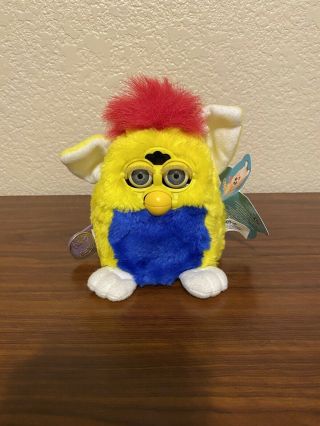 Vintage 1999 Furby Baby Babies Yellow Blue Red Model 70 - 940 Tested/works W Tags.