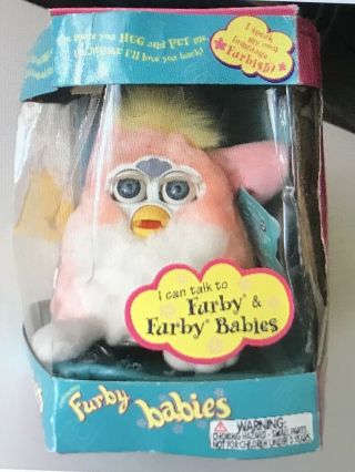 1999 Furby Babies Pink W/yellow Hair (70 - 940) Tiger Electronics New/open Box