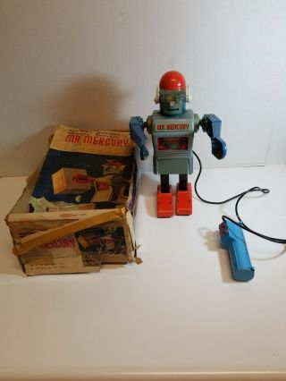 Vintage 1960s Marx - Mr.  Mercury Ultra Rare Walks & Bows Japan Tin Toy Robot