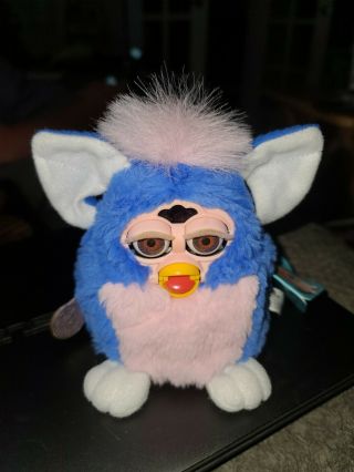 Vintage 1999 Furby Babies Blue And Pink W/ Brown Eyes With Tag 70 - 940