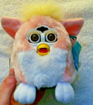 1999 Furby Babies Coral Pink & White Baby Not