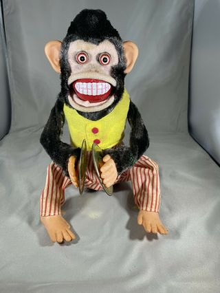 Vintage Ck Jolly Chimp Monkey Playing Cymbals Mechanical Toy