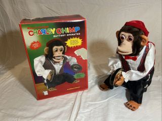 Vintage Multi - Action Charley Chimp Battery Operated Cymbal Playing