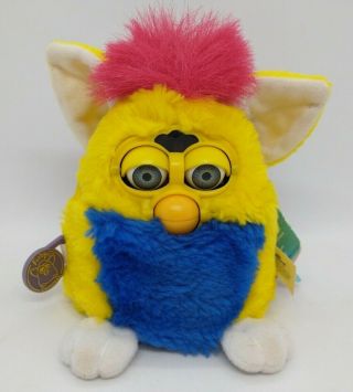 Vintage 1999 Furby Baby Babies Yellow Blue Red Model 70 - 940 W Tags