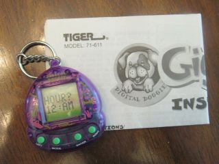1997 Giga Pets Digital Doggie Tiger Virtual Pet (ros) Instructions