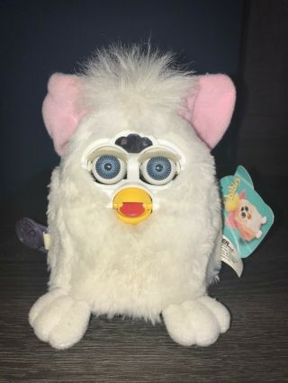 1999 Furby Babies All White Blue Eyes 70 - 940 &