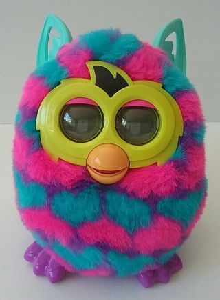 Furby Boom Hasbro Interactive Electronic Toy 2012 Pink Teal Blue Purple Hearts