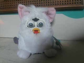 Vintage 1999 Furby Babies All White With Pink Ears And Blue Eyes 70 - 940