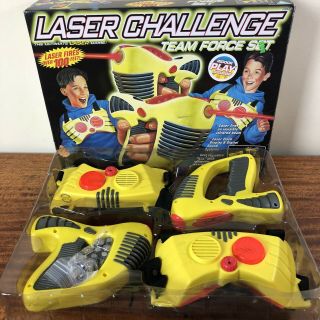 Vtg 1998 Toymax Laser Challenge Team Force Set In Yellow - And