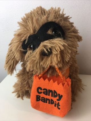 Dan Dee Animated Musical Candy Bandit Puppy Dog Plush Halloween Adams Family