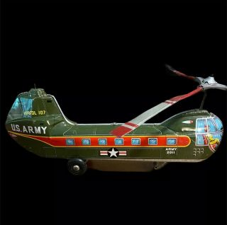 Vtg Vertol 107 Tin Friction Us Army Helicopter Haji Japan