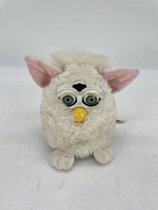 Vintage Tiger Electronic Furby 1998 White Pink Ears Green Eyes 70 - 800
