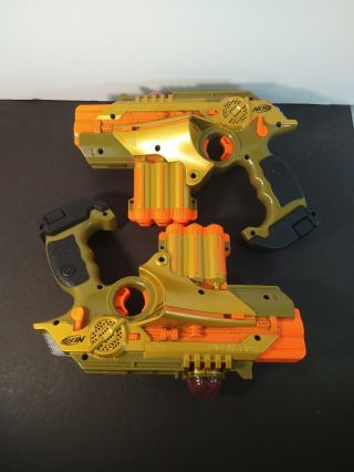 2 Nerf Gold Lazer Tag Phoenix Ltx Blaster Guns Laser Pistols