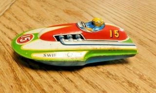 Vintage Japanese Tin Friction Swift Boat 15 with Driver BUY IT NOW 2