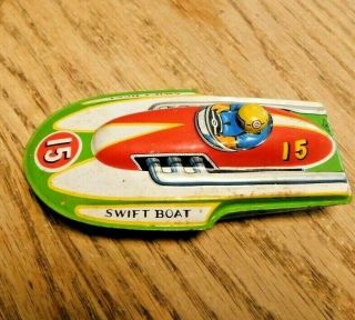 Vintage Japanese Tin Friction Swift Boat 15 with Driver BUY IT NOW 3