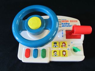 Vintage 1993 Vtech Talking Little Smart Baby Driver Toy Wheel W/ Sounds