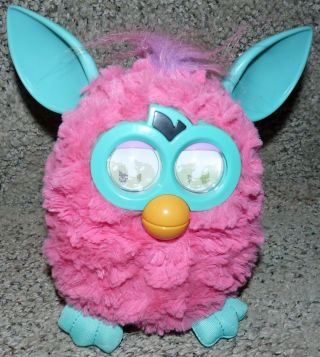 Furby Boom 2012 Hasbro Pink/turquoise Interactive Toy Powers On,  Happy Meal Toy