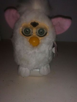 Furby Vintage 1998 No White W/ Pink Ears And Blue Eyes Model 70 - 800