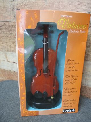 Vintage Virtuoso Electronic Violin By Carlisle Battery Power - Plays 8 Songs