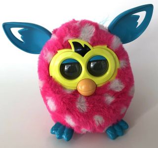 2012 Hasbro Pink Polka Dot Furby Blue Ears