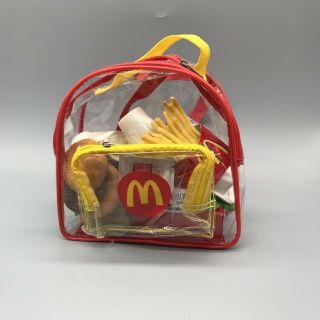 Mcdonalds Play Food Set 2001 With Clear Back Pack Play Food Items