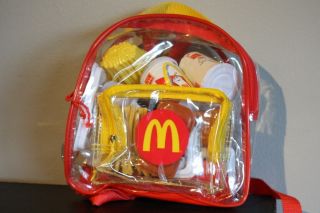 Mcdonalds Play Food Set 2001 Backpack - Clear
