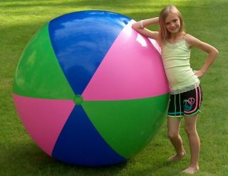 72 " Jumbo Tri - Color Beach Ball - Giant Vintage Pool Toy Fun Big Beachball