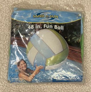 Vintage Sand N Sun 48” Inflatable Jumbo Beach Ball Green Blue Walmart Pool