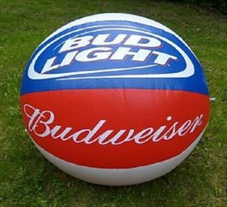 54 " Inflatable Bud Family Beach Ball Budweiser & Light Vintage Sevylor No Box