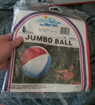 Vintage Intex Inflatable Jumbo 48 " Beach Ball The Wet Set