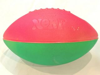 Vtg Parker Brothers Hot Pink/lime Green Nerf Football Made In Usa Rare