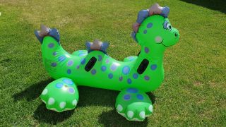 Inflatable 1996 Intex 2 - People Dragon " Nessie " Ride On Pool Toy