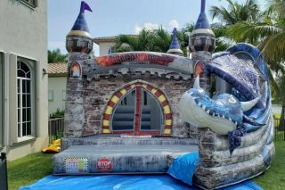Commercial Inflatable Bounce House With Slide With Blower 3d Dragon